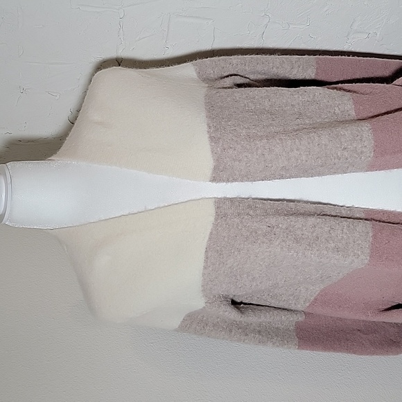 Madewell Ryder Cardigan Sweater Long Open Front Colorblock Pocket Wool Alpaca XS - Picture 4 of 16